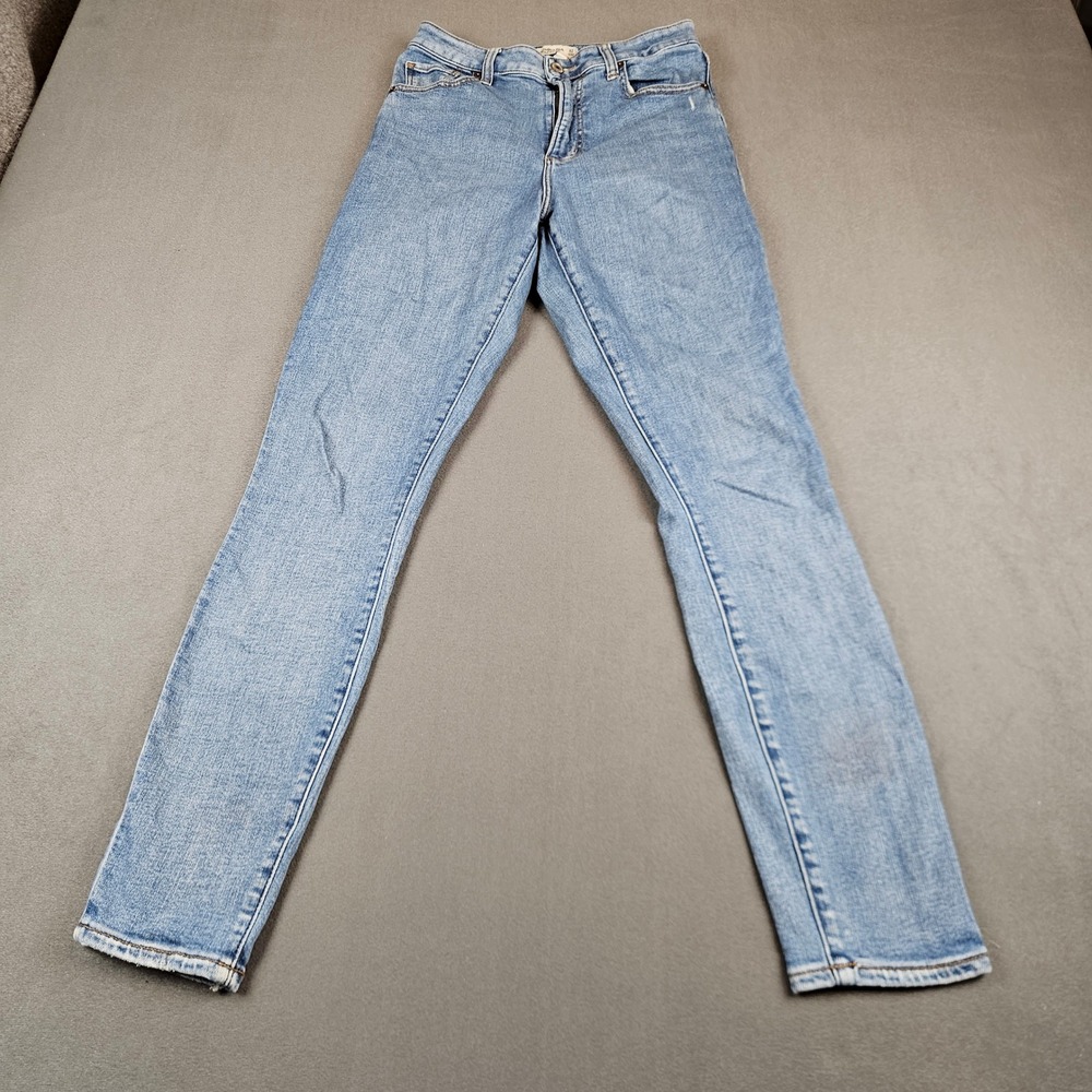 Abercrombie & Fitch Curve Love Super Skinny Ankle High Rise Jeans 27 Long Blue
